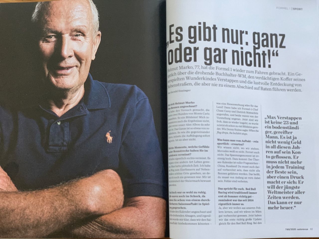 ... gab es ein fünfseitiges Helmut-Marko-Interview.