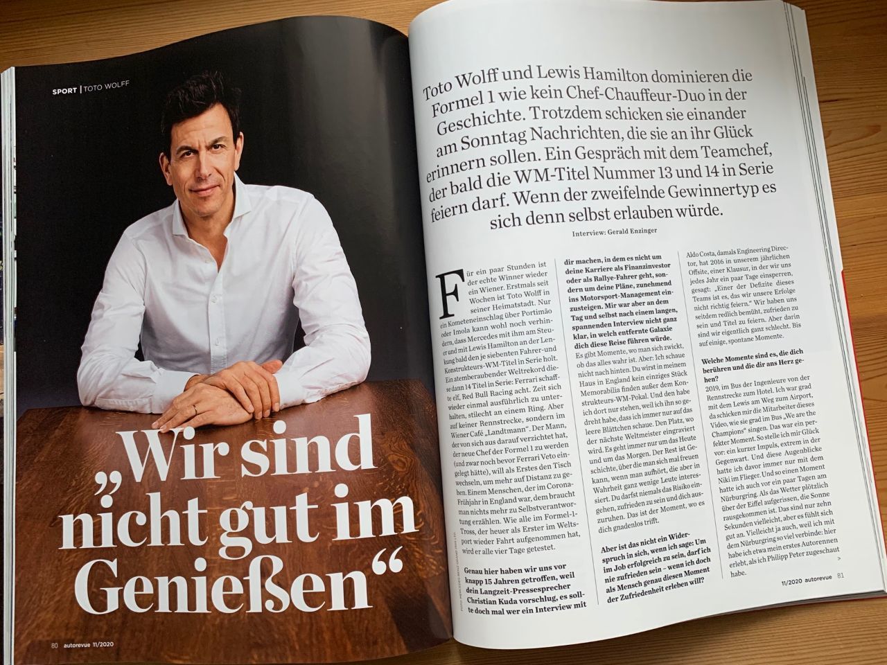 Das vollständige Interview mit Toto Wolff in der aktuellen Autorevue – spannende Quarantäne-Lektüre, top-aktuell.
