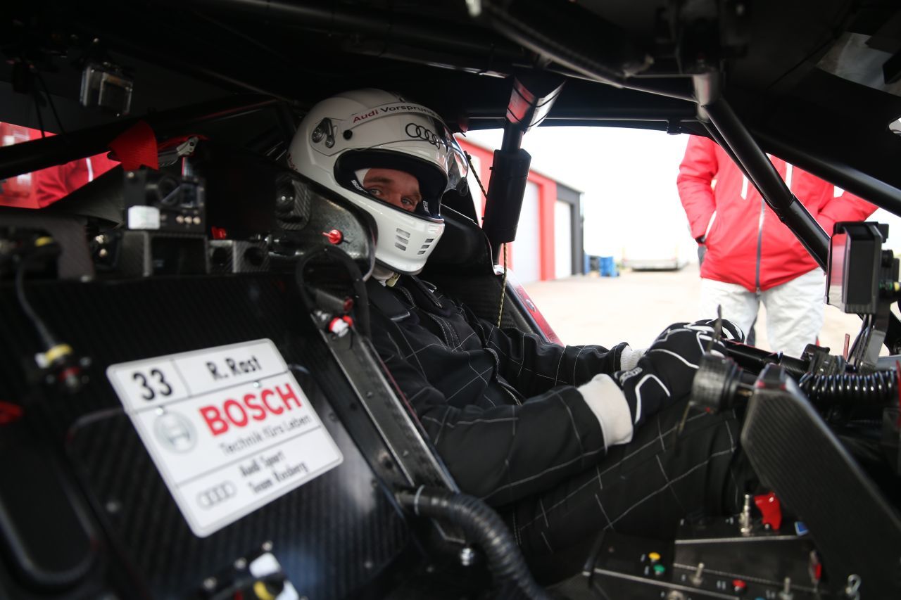 Andreas Gröbl bei einem DTM-Test im Audi...