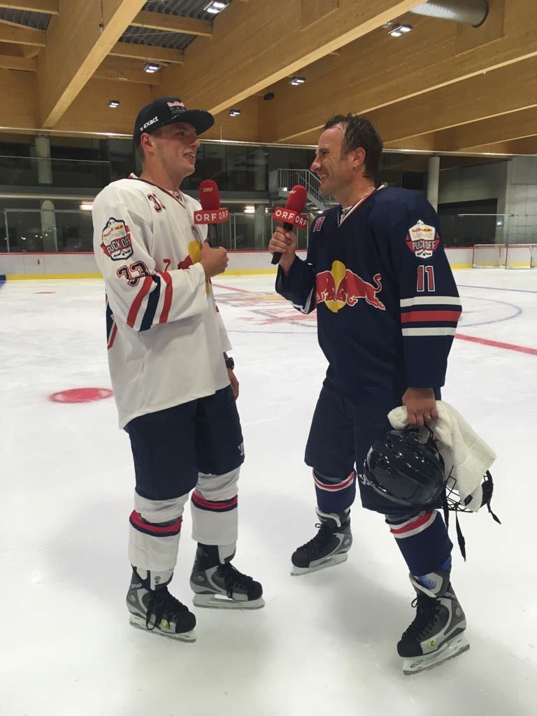 Beim Eishockey mit WM-Leader Max Verstappen.