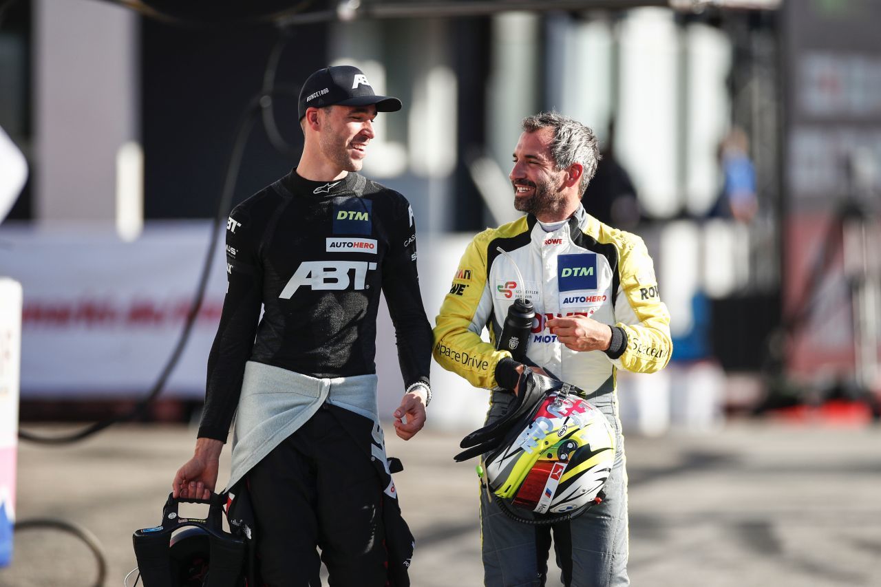 Kelvin van der Linde mit DTM-Routinier und Ex-Formel-1-Star Timo Glock.