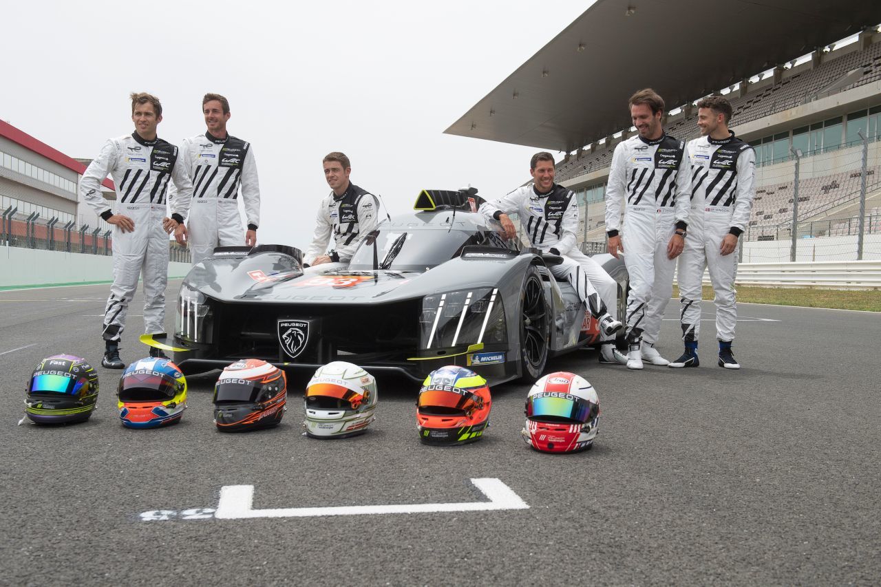 Die Peugeot-Piloten: Menezes, Rossiter, Di Resta, Duval, Vergne, Jensen (von links).