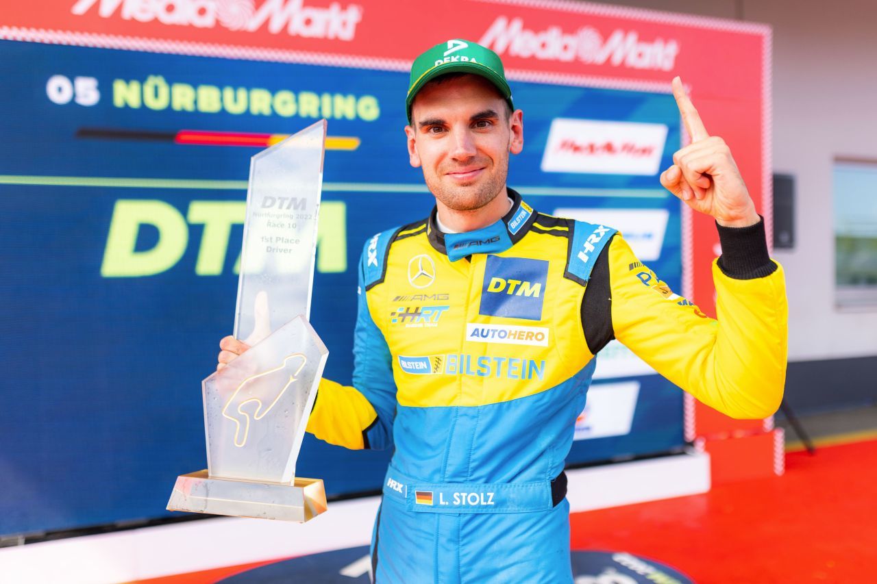 Luca Stolz: Freude über seinen ersten Sieg in der DTM.