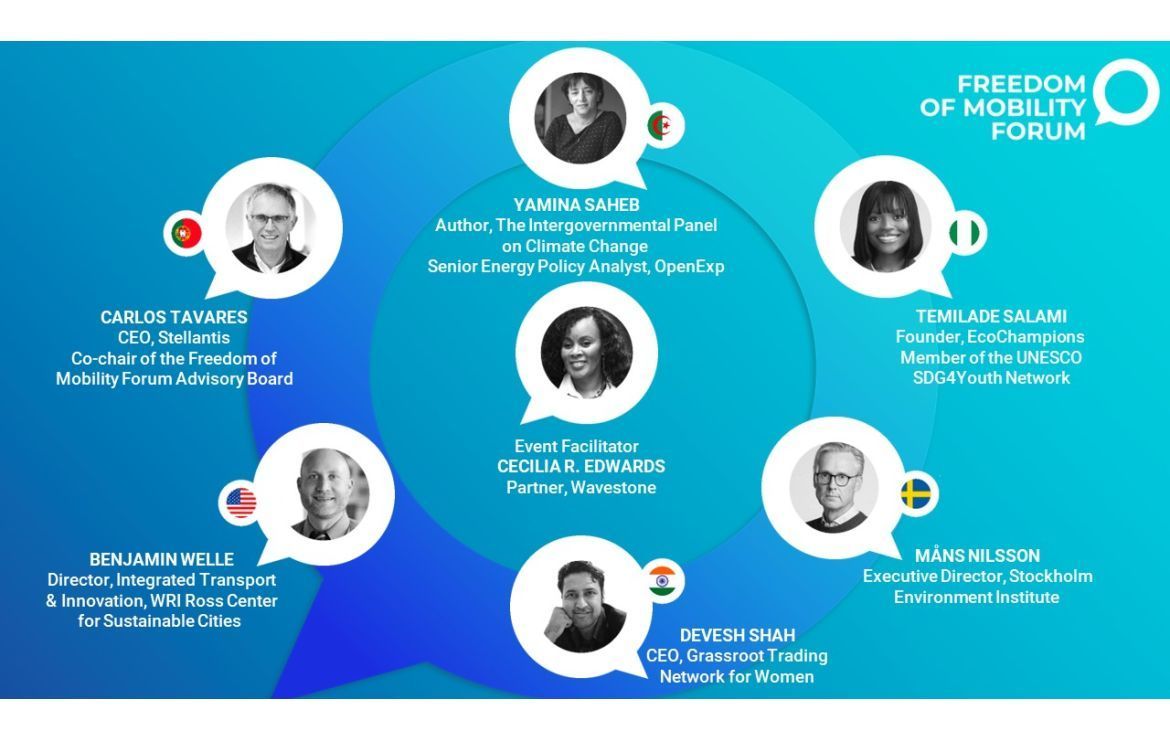 Eine Initiative von Stellantis: Die sechs Diskussionsteilnehmer der ersten Debatte, die im Rahmen des „Freedom of Mobility Forum