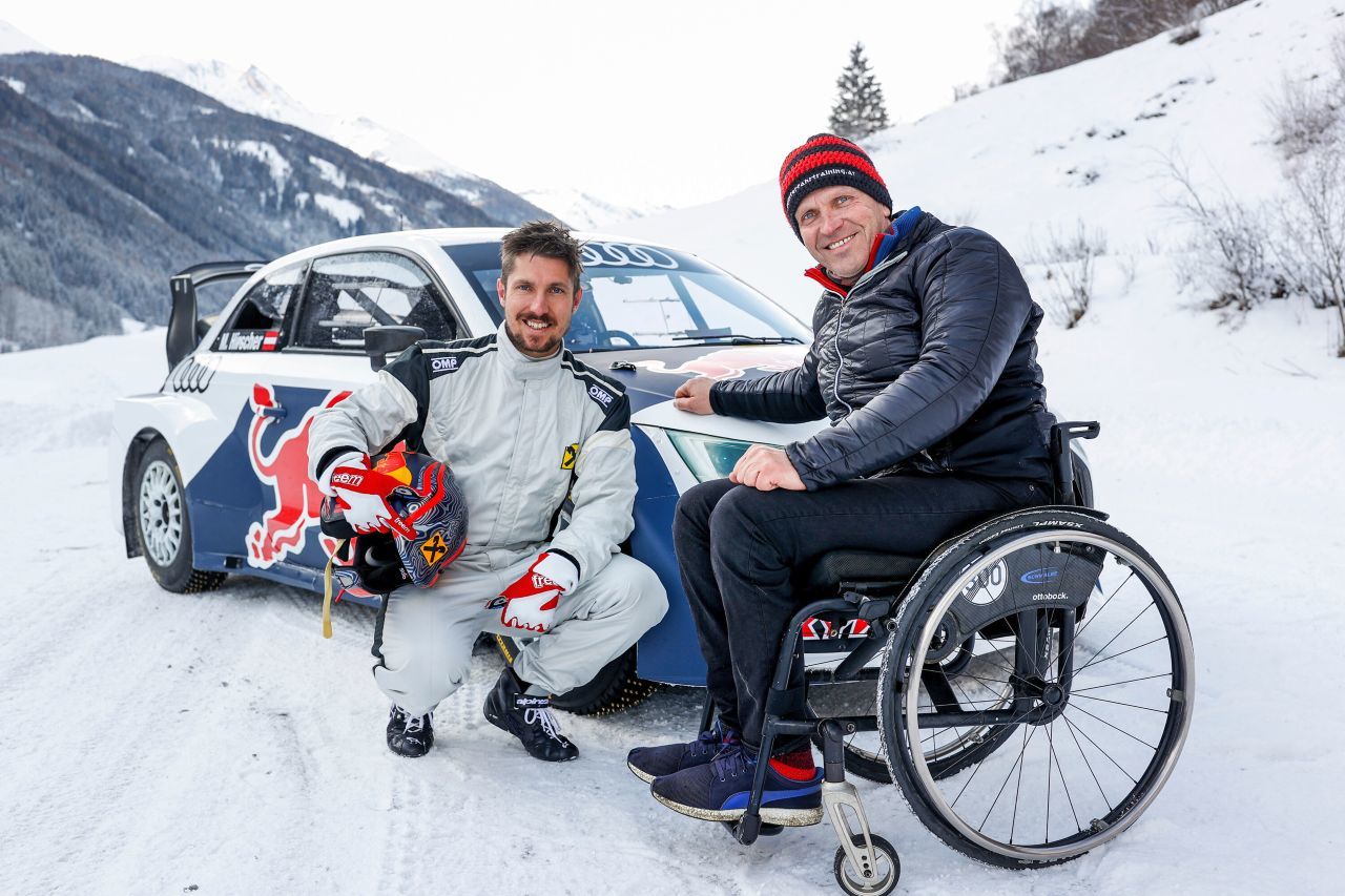 Ski-Sportler unter sich: Reini Sampl mit Marcel Hirscher.