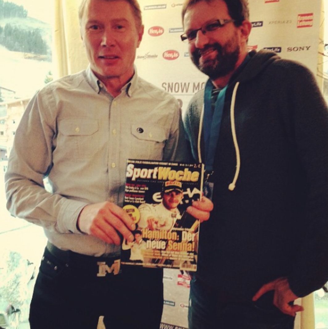 Gerald Enzinger mit Mika Hakkinen, der die Karriere seiner hochtalentierten Tochter Ella Hakkinen massiv und bedächtig fördert.