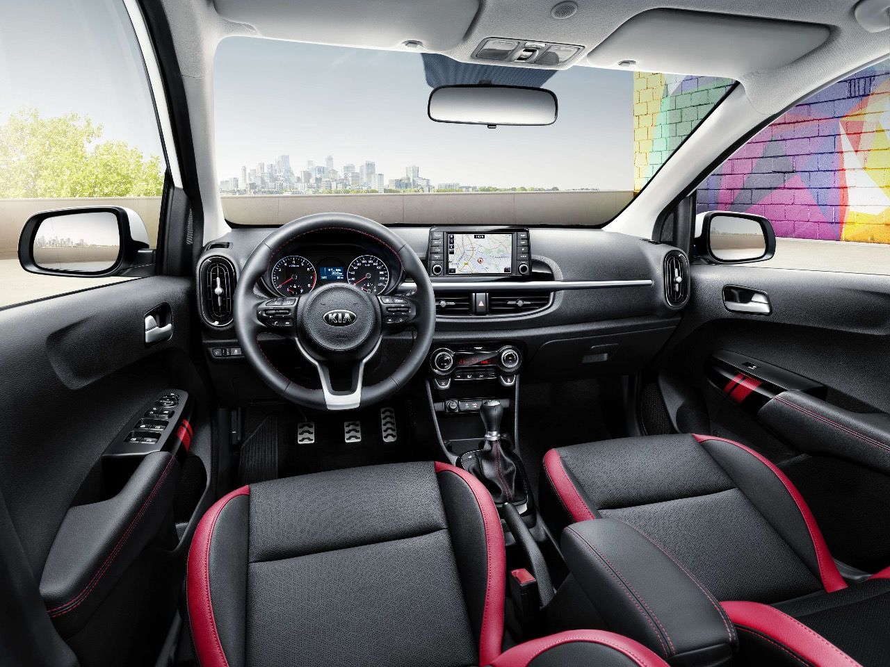 Kia Picanto 2017: Schaut schon ziemlich erwachsen aus. Dominant ist der neue Touchscreen am Instrumententräger, wie bei den Großen.
