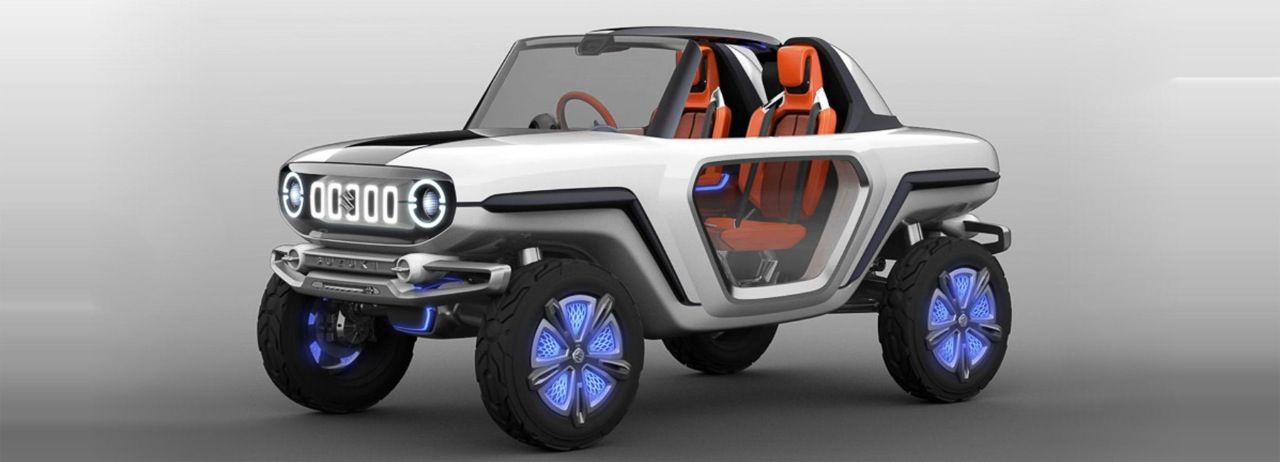 MODELL: Suzuki e-Survivor. BOTSCHAFT: Wenn wir es uns leisten könnten, würden wir gerne so coole Autos bauen. Serienchancen hat der Antrieb des Konzepts mit je einem separaten Elektromotoren pro Rad.