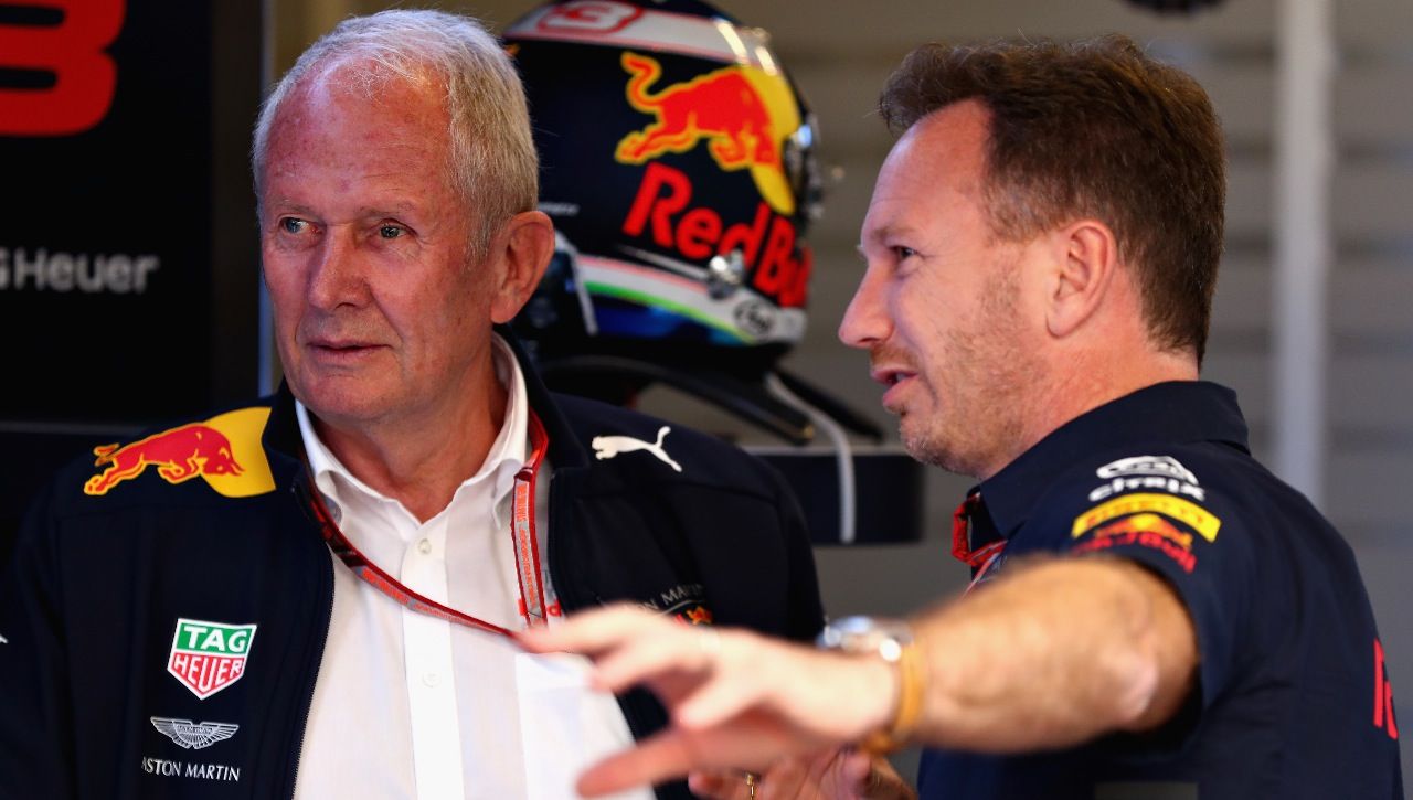 Christian Horner (rechts) ist der Teamchef, die Grundsatz-Entscheidungen trifft aber meist Helmut Marko.