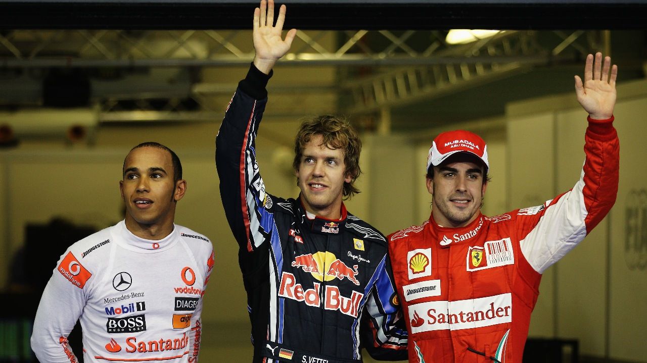 Die drei besten Fahrer der Post-Schumi-Ära. Hamilton und Vettel kämpfen um Titel Nummer 5. Alonso? Sieht zu.