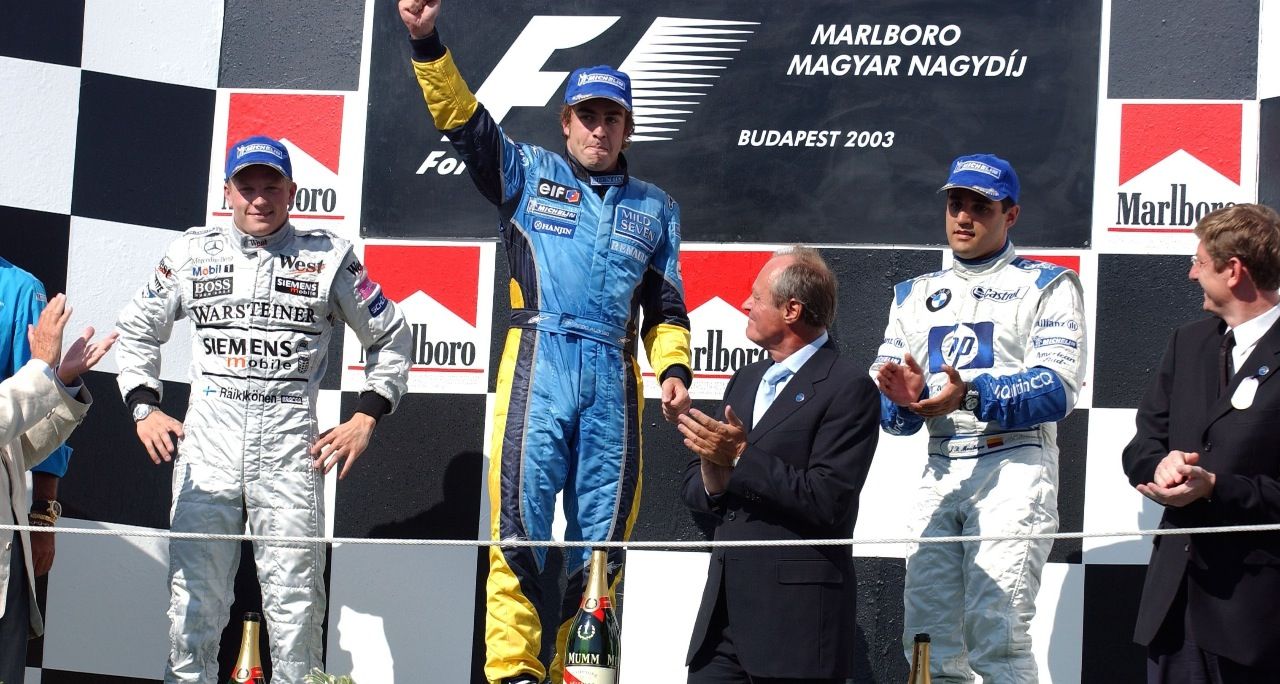Der erste Sieg: 2003 am Hungaroring. Schon zwei Jahre später wurde das Supertalent Weltmeister.