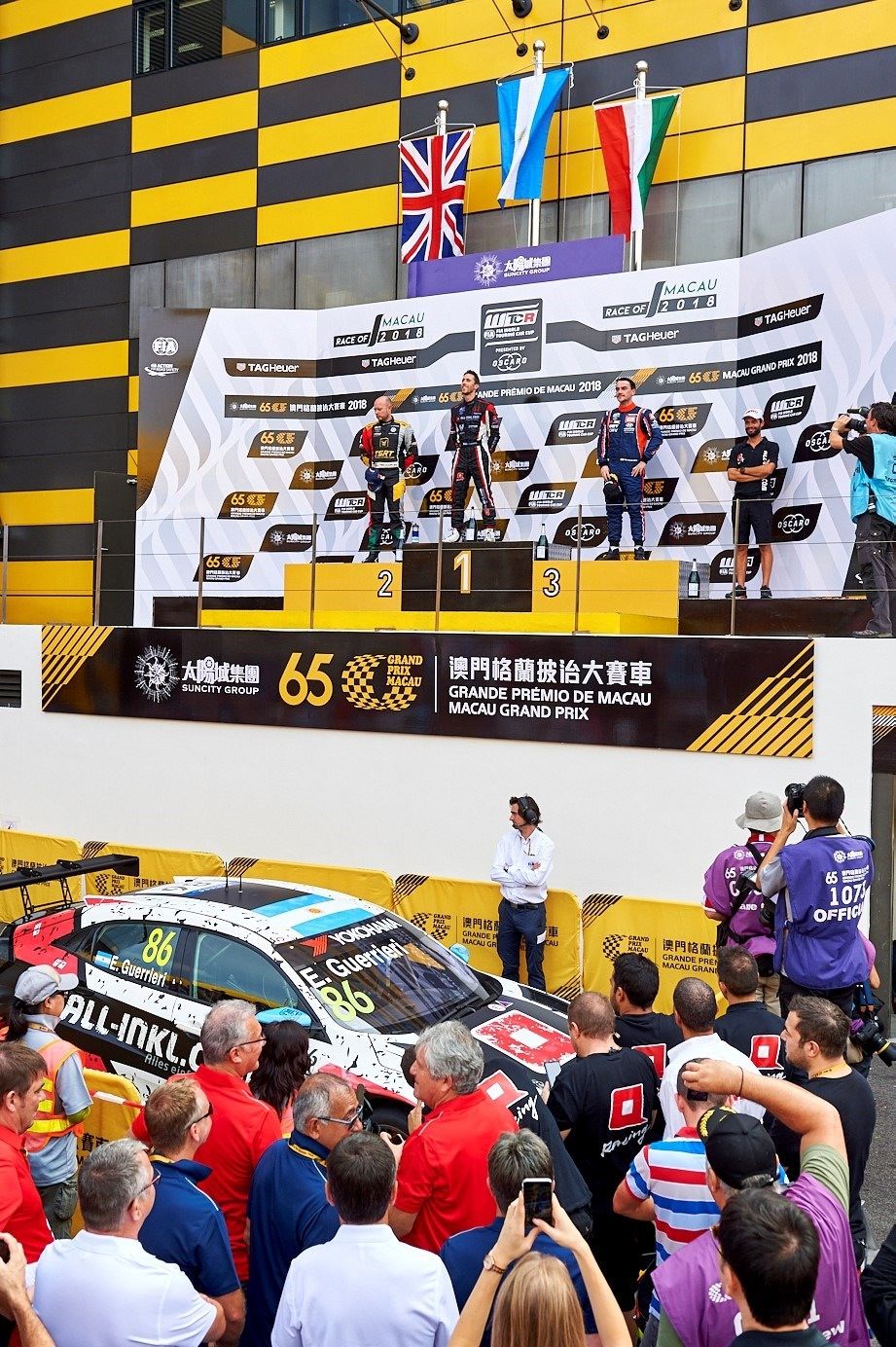 Großer Erfolg für Honda und für Guerrieri: Sieg beim Rennen des Jahres, dem Tourenwagen-Klassiker in Macau 2018.