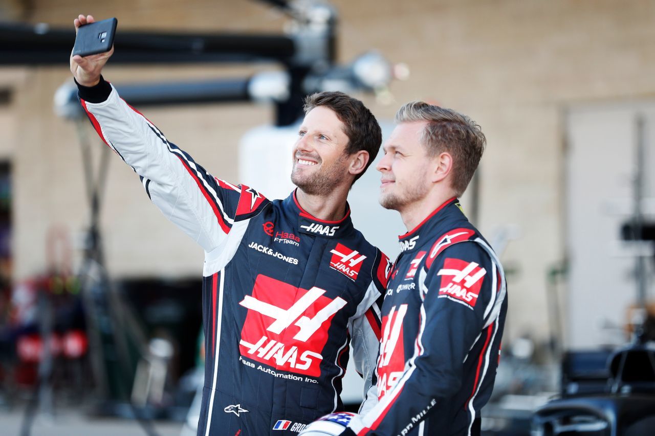 Grosjean und Magnussen im Selfie-Modus 2018.