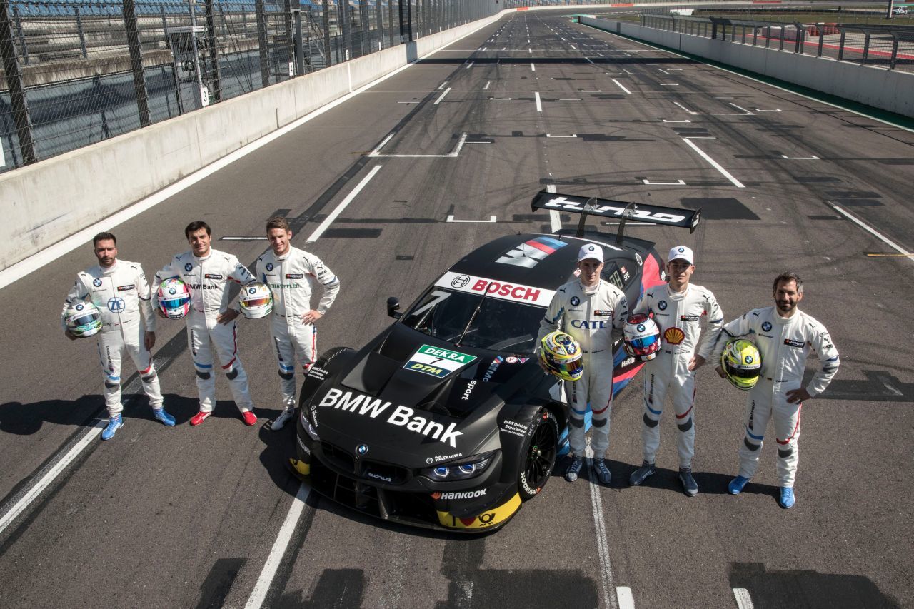BMW kommt mit: Eng, Spengler, Wittmann, Eriksson, Neuling van der Linde und Routinier Glock (von links).