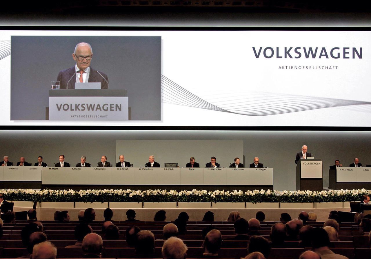 Bei der Verkündung neuer Rekordzahlen als VW-Aufsichtsratsvorsitzender.