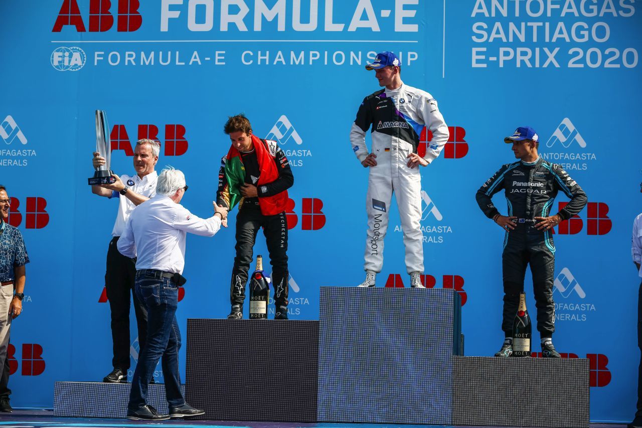 ABB-Chef Peter Voser bei der Siegerehrung des Chile-E-Prix.