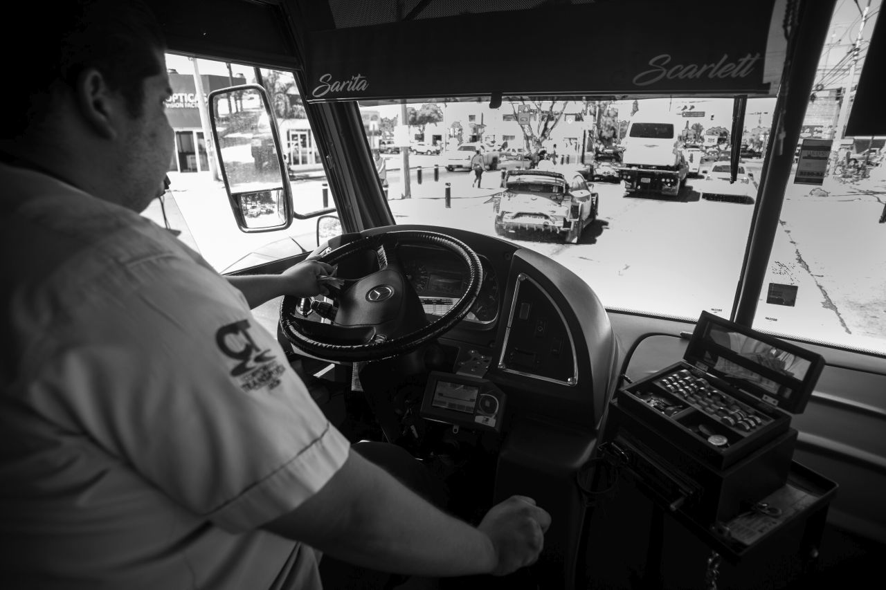 ...führen durch den Stadtverkehr von Leon, einer der reicheren Städte Mexikos.